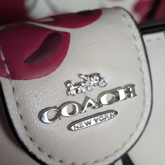 Coach Cherry Hamptons Hobo Leather Shoulder Bag And Wallet Matching Set - Picture 10 of 14